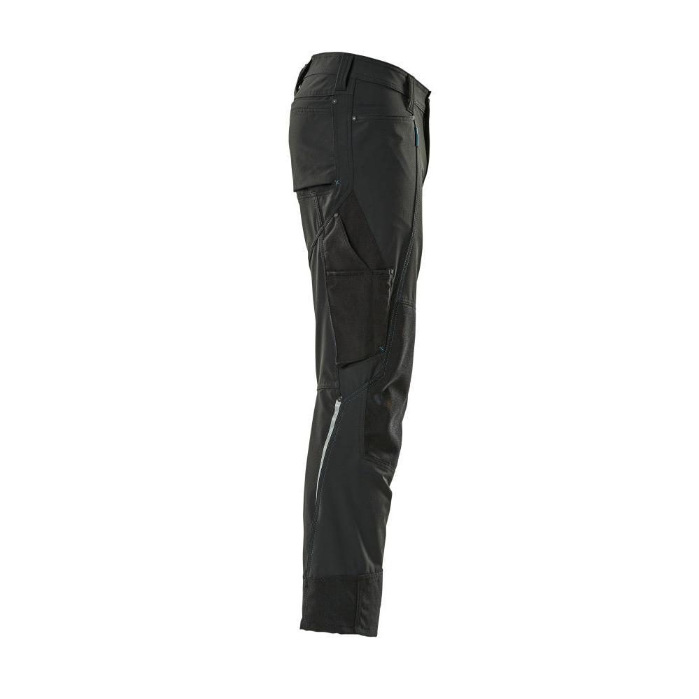 Hose mit Knietaschen, Stretch, leicht Hose, schwarz