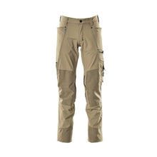 Pantalon avec poches genoux, stretch, pantalon léger, kaki clair