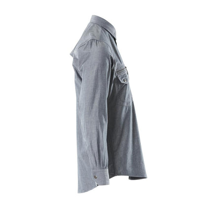 Hemd Chambray mit Netzfutter, gewaschener dunkler denim