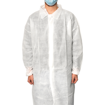 MaiMed-Coat V, manteau visiteur en polaire avec 4 boutons-pression, env. 120 cm