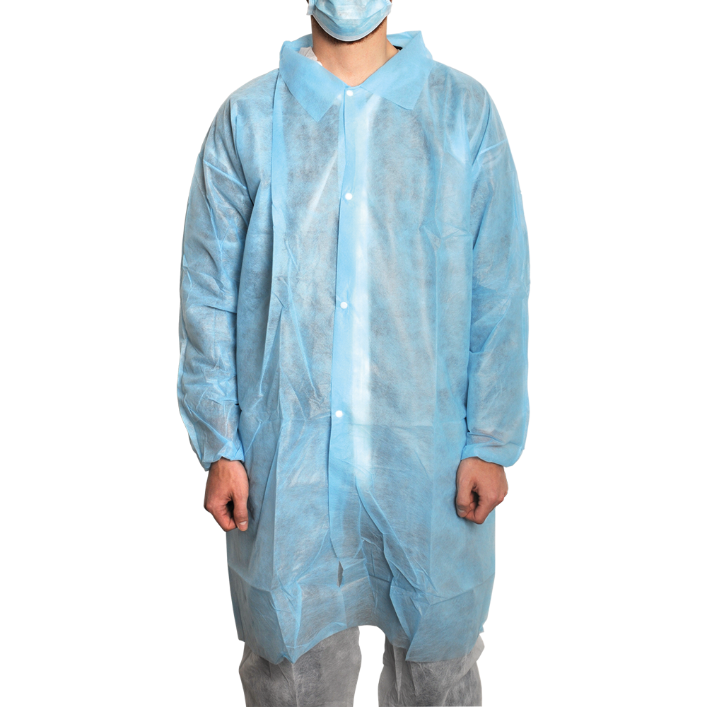 MaiMed-Coat V, manteau visiteur en polaire avec 4 boutons-pression, env. 120 cm