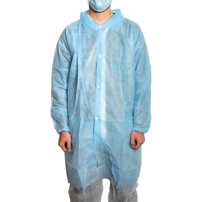 MaiMed-Coat V, manteau visiteur en polaire avec 4 boutons-pression, env. 120 cm