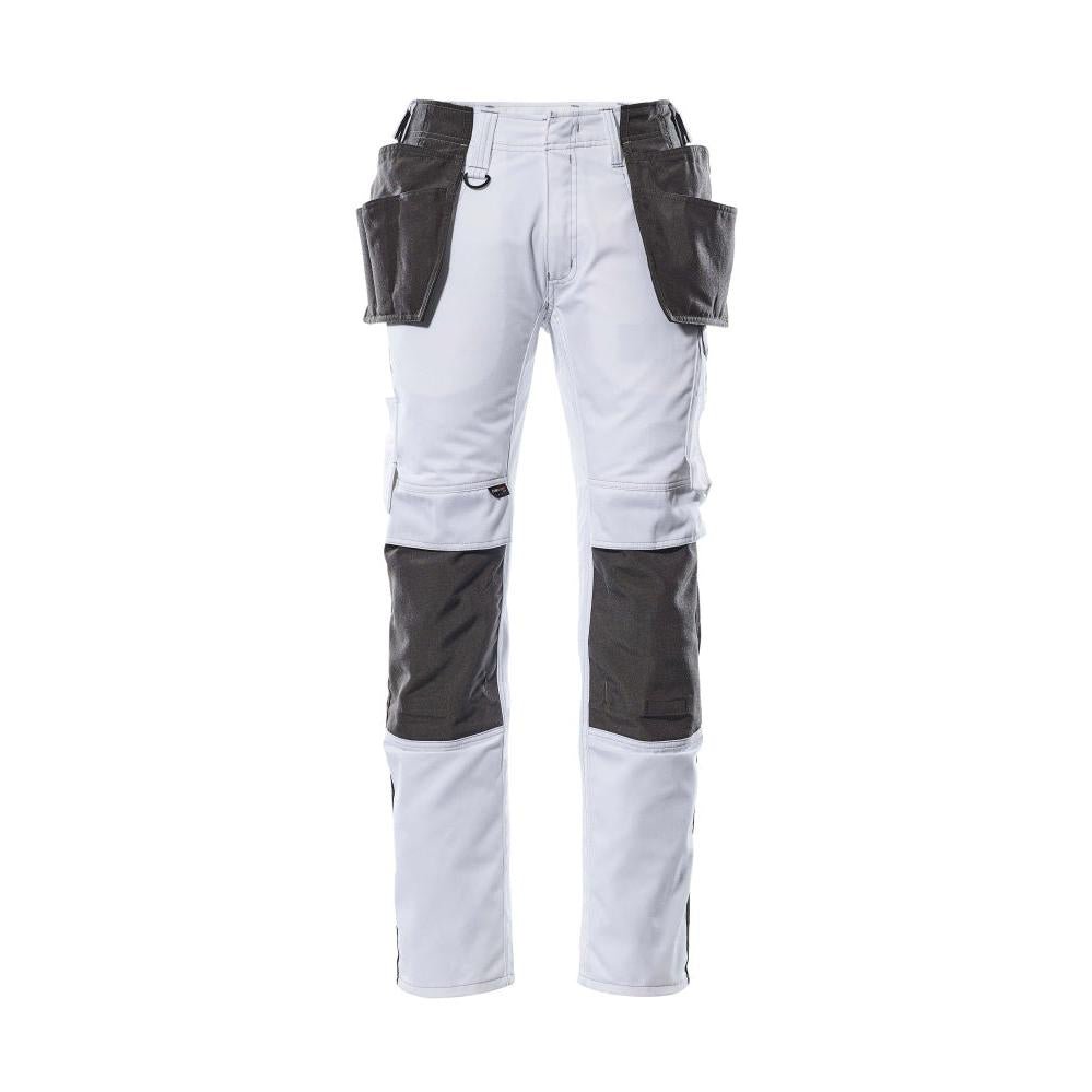 Pantalon avec poches suspendues, pantalon léger, blanc/anthracite foncé