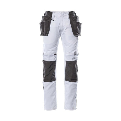 Pantalon avec poches suspendues, pantalon léger, blanc/anthracite foncé