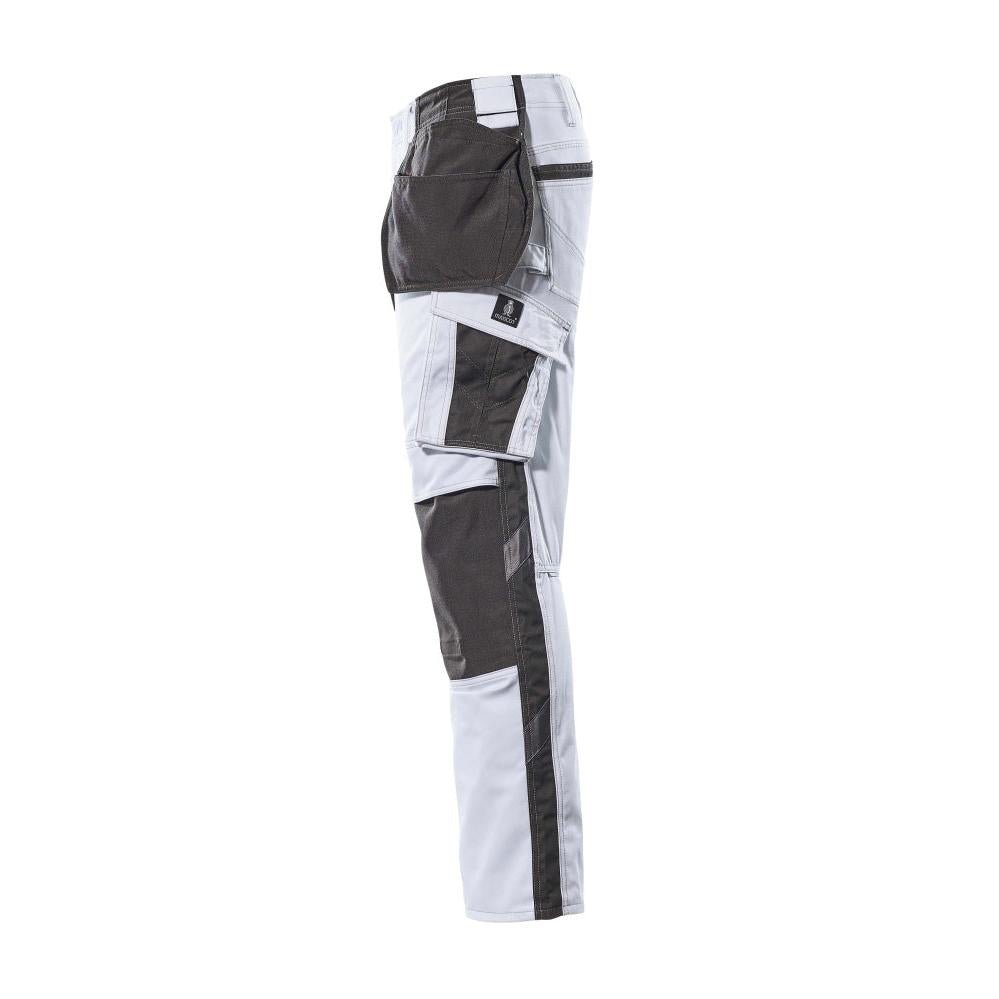 Pantalon avec poches suspendues, pantalon léger, blanc/anthracite foncé