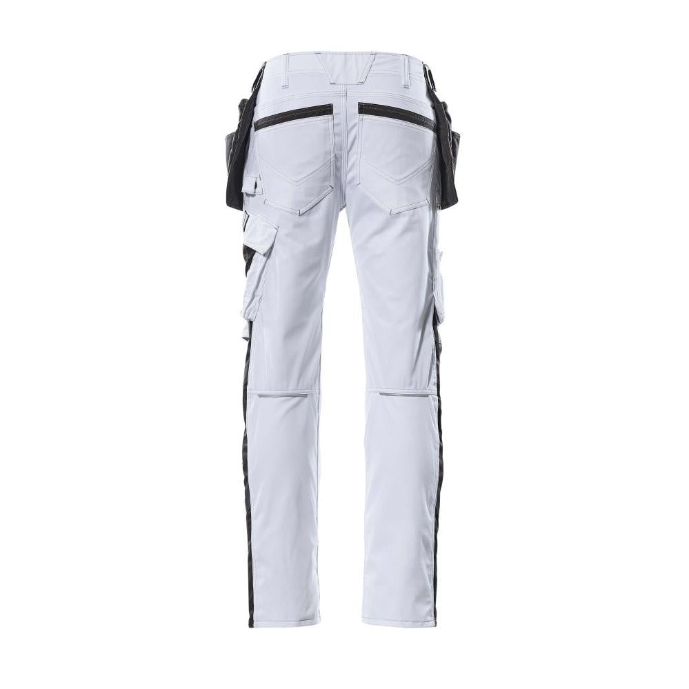 Pantalon avec poches suspendues, pantalon léger, blanc/anthracite foncé