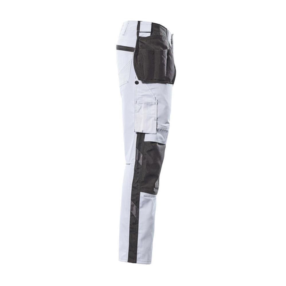 Pantalon avec poches suspendues, pantalon léger, blanc/anthracite foncé