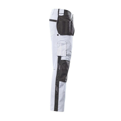 Pantalon avec poches suspendues, pantalon léger, blanc/anthracite foncé