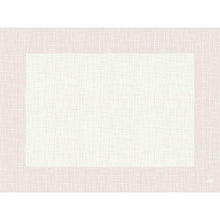 Eine quadratische weiße Fläche mit einem Kreuzschraffurmuster, ähnlich den Dunicel-Tischsets 30 x 40 cm Linnea weiß der Duni GmbH (100 Stück), steht mittig auf einem hellrosa strukturierten Hintergrund, akzentuiert durch ein kleines weißes Herz in der rechten unteren Ecke.