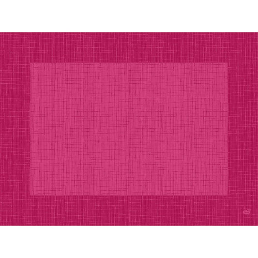 Der Auslaufartikel: Dunicel-Tischsets 30 x 40 cm Linnea fuchsia von Duni GmbH bietet eine rechteckige Matte mit Kreuzschraffurmuster, elegant zentriert auf einem dunkleren rosa Hintergrund für eine stilvolle Tischdekoration. Die Packung enthält 100 Stück.