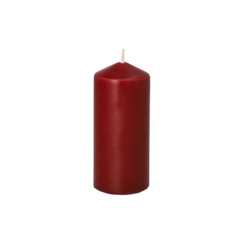 Ein Set mit 10 Starpak Stumpenkerzen (Ø 40 mm · 90 mm) in leuchtendem Rot mit weißen Dochten, aufrecht stehend – ideal für Hochzeiten oder um Ihrem Ambiente eine gemütliche Note zu verleihen.
