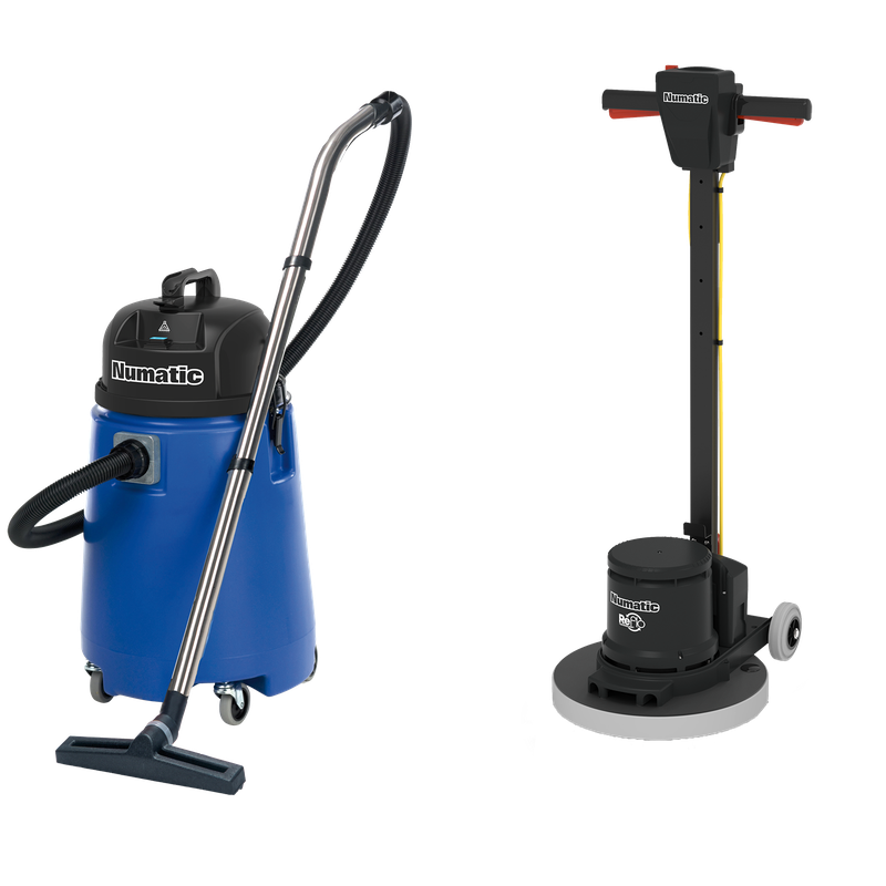 Numatic Einscheibenmaschine HFM1515R / ESM-Set 5B mit Wassersauger WV800-2 und PadLoc Trei | Packung (1 Stück)