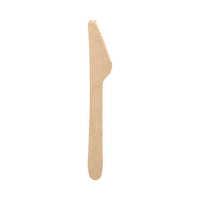 Un PAPSTAR Couteau en bois « pure » (16,5 cm), écologique et robuste, avec un tranchant dentelé de PAPSTAR GmbH - représentée seule sur fond blanc.