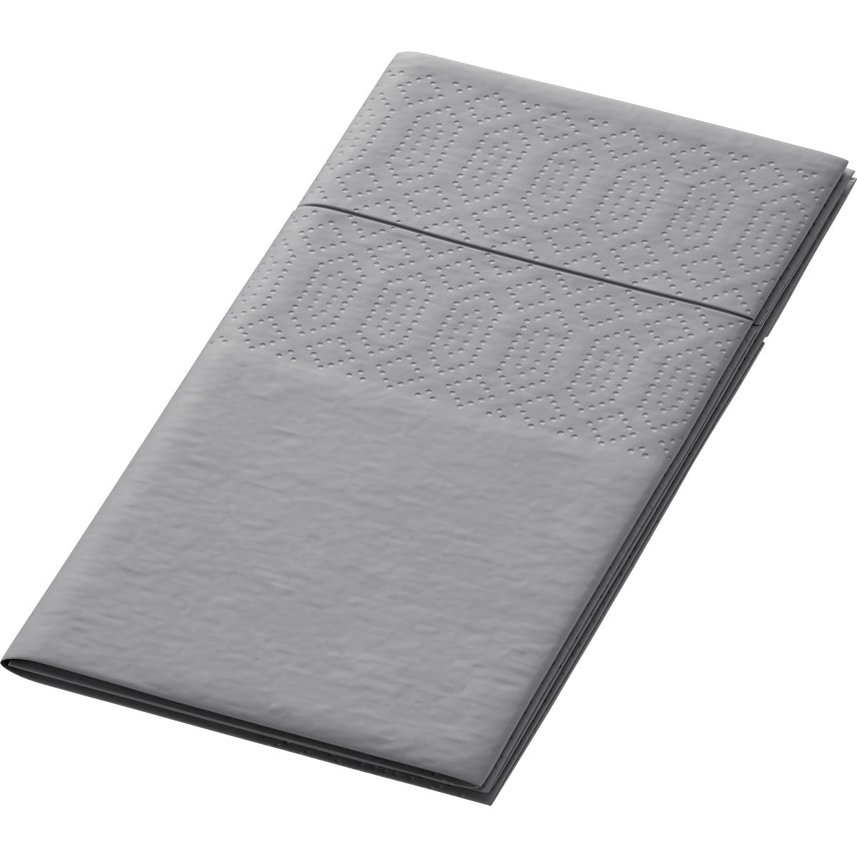 La Duni GmbH Zellt Servietten 33x33 cm, 3 couches, gris granit (250 pièces) offre une serviette bien pliée, de haute qualité avec un motif hexagonal texturé sur la partie supérieure.