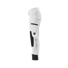 Pantalon avec poches genoux, femme, pantalon diamant, blanc