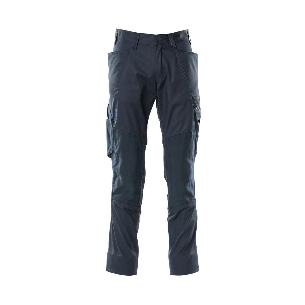 Pantalon avec poches genoux, pantalon extra léger, noir-bleu