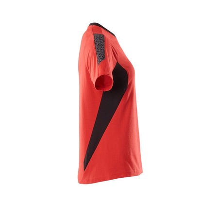 T-Shirt, Damen Damen T-shirt, verkehrsrot/schwarz