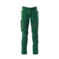 Pantalon avec poches genoux, pantalon empiècements stretch, vert