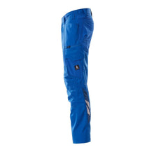 Pantalon avec poches genoux, pantalon empiècements stretch, bleu azur