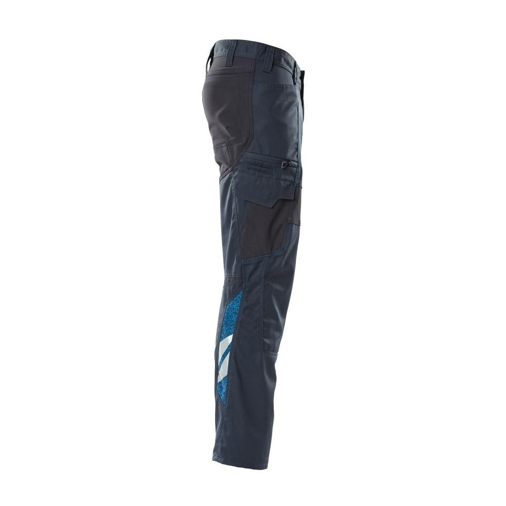 Pantalon, poches cuisses, pantalon empiècements stretch, noir-bleu