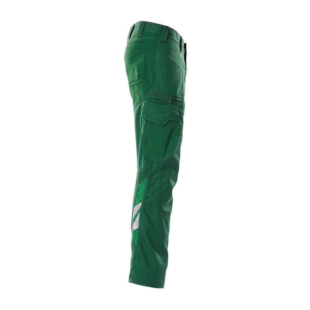 Pantalon, poches cuisses, pantalon empiècements stretch, vert