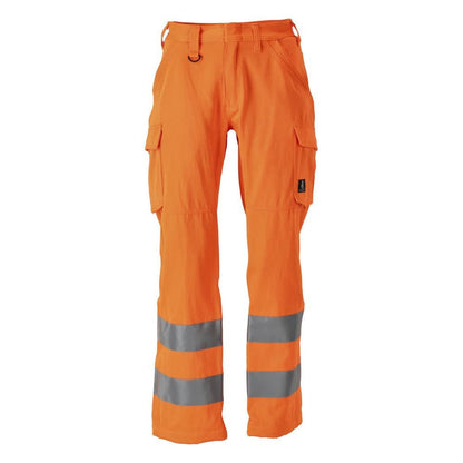 Pantalon, poches cuisses, pantalon uni, orange haute visibilité