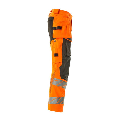 Pantalon avec poches suspendues, pantalon ULTIMATE STRETCH, orange haute visibilité/anthracite foncé