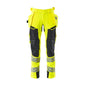 Pantalon avec poches suspendues, pantalon ULTIMATE STRETCH, jaune haute visibilité/noir-bleu