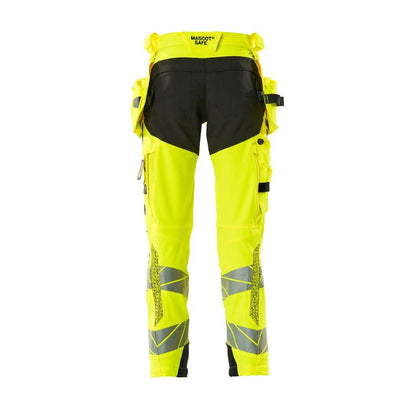 Pantalon avec poches suspendues, pantalon ULTIMATE STRETCH, jaune/noir haute visibilité