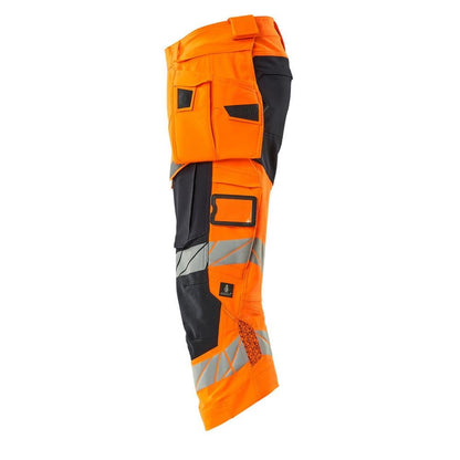 Dreiviertel-Hose, Hängetaschen, Stretch Dreiviertel-Hose