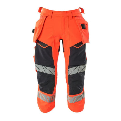 Dreiviertel-Hose, Hängetaschen, Stretch Dreiviertel-Hose