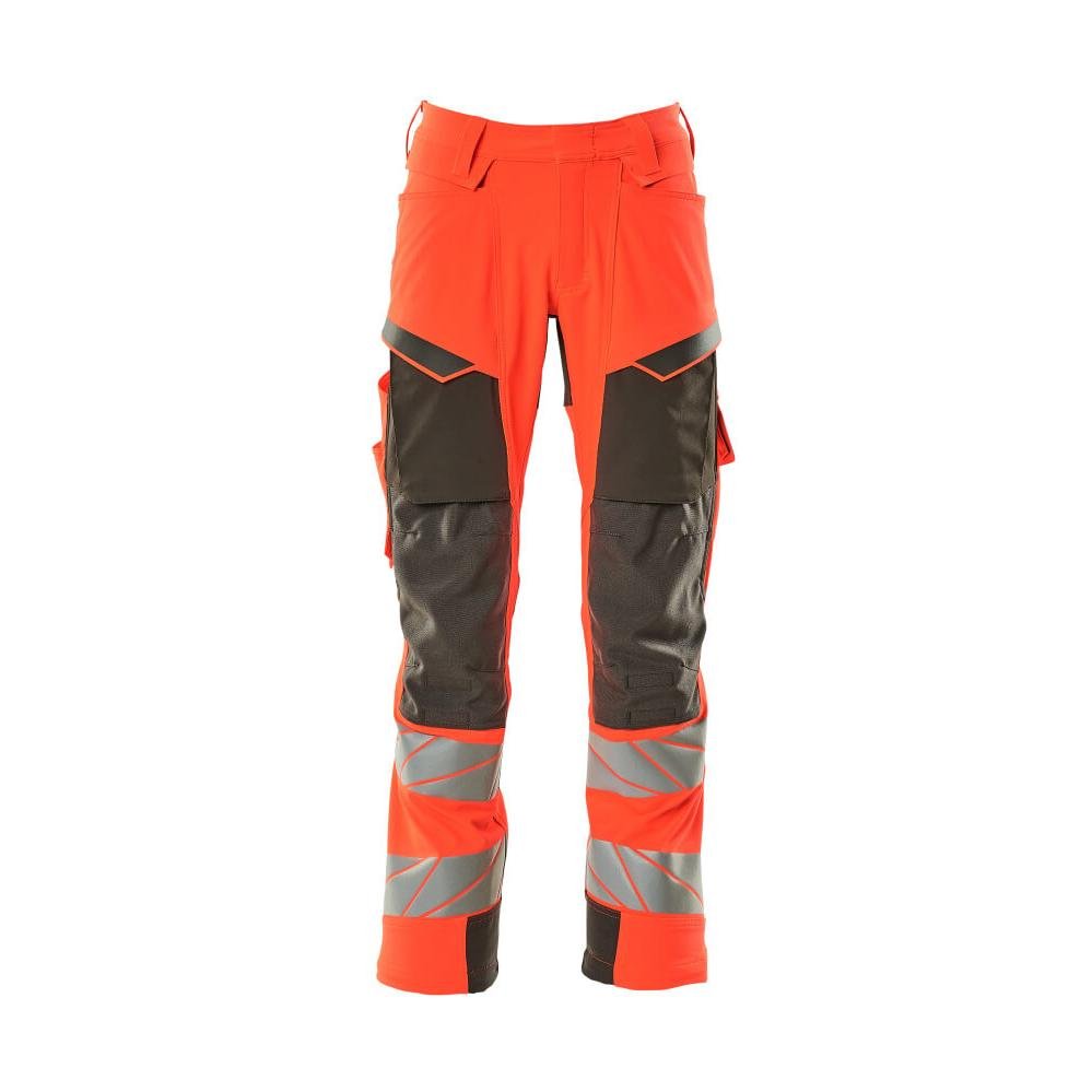 Hose mt Knietaschen, ULTIMATE STRETCH Hose, hi-vis rot/dunkelanthrazit