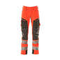 Hose mt Knietaschen, ULTIMATE STRETCH Hose, hi-vis rot/dunkelanthrazit