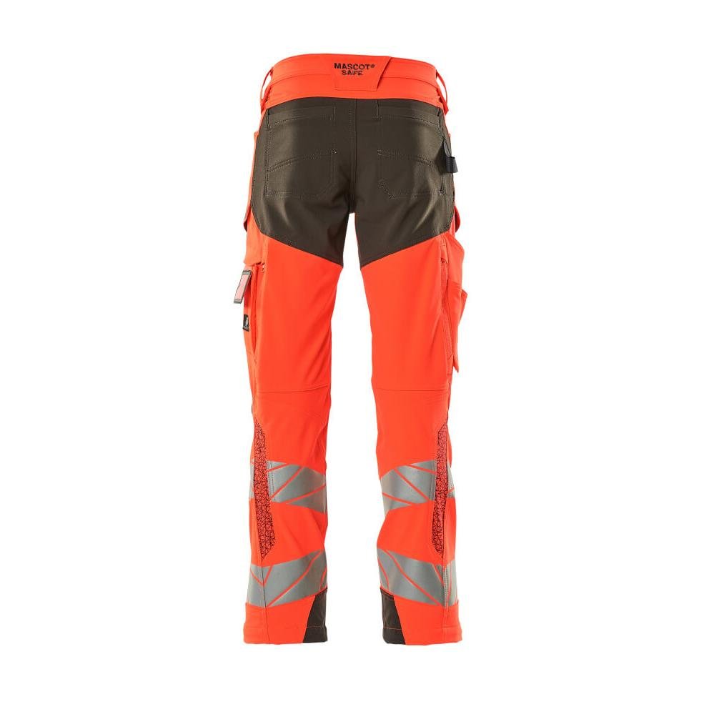 Hose mt Knietaschen, ULTIMATE STRETCH Hose, hi-vis rot/dunkelanthrazit