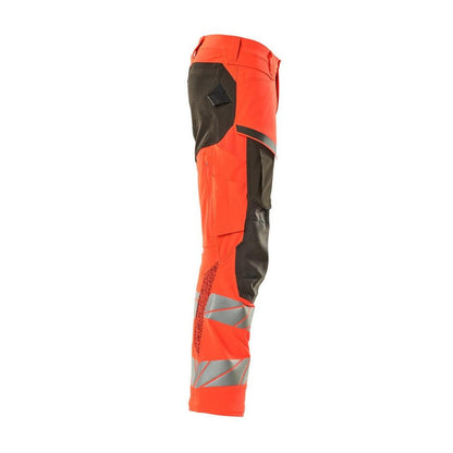 Hose mt Knietaschen, ULTIMATE STRETCH Hose, hi-vis rot/dunkelanthrazit