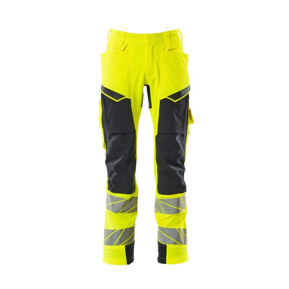 Pantalon avec poches genoux, pantalon ULTIMATE STRETCH, jaune haute visibilité/noir-bleu