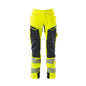 Pantalon avec poches genoux, pantalon ULTIMATE STRETCH, jaune haute visibilité/noir-bleu