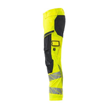Hose mit Knietaschen, ULTIMATE STRETCH Hose, hi-vis gelb/schwarzblau