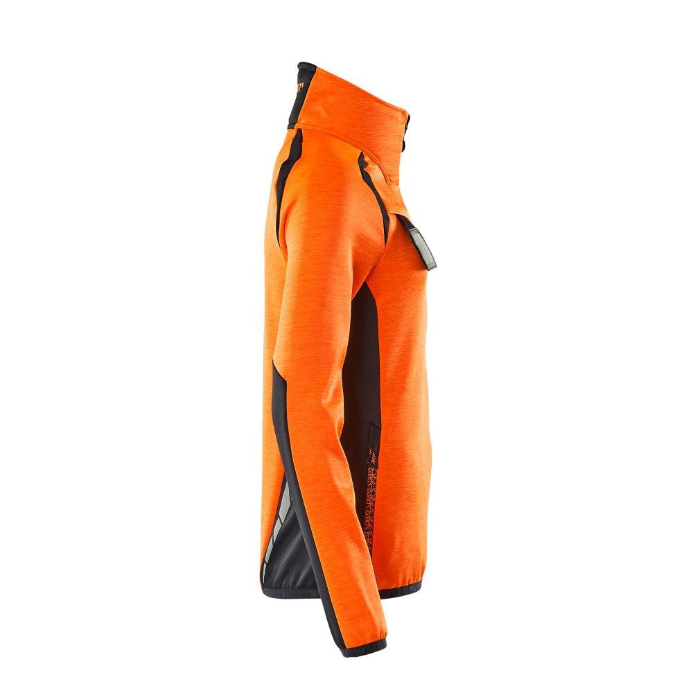Fleecepullover mit kurzem Zipper, Damen Microfleecejacke