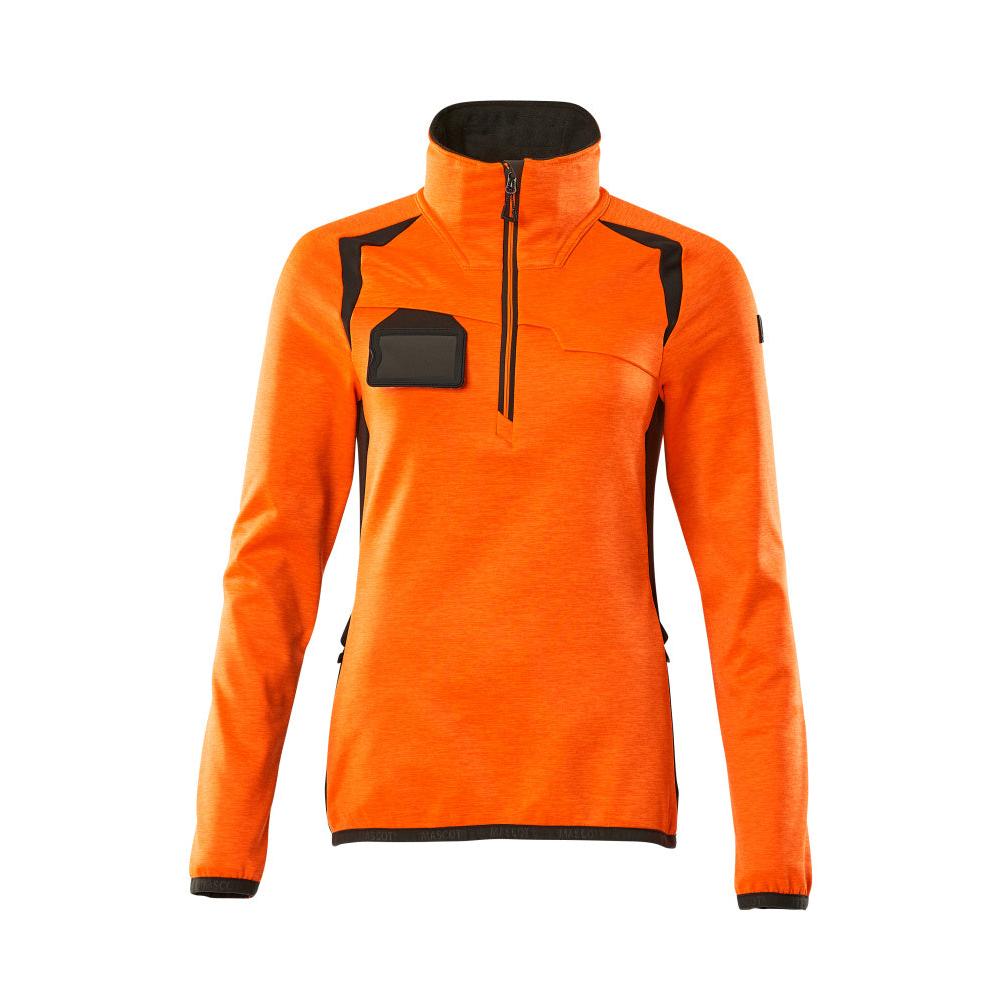 Fleecepullover mit kurzem Zipper, Damen Microfleecejacke