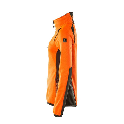 Fleecepullover mit kurzem Zipper, Damen Microfleecejacke