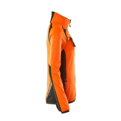Fleecepullover mit kurzem Zipper, Damen Microfleecejacke
