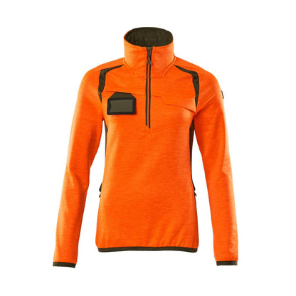 Fleecepullover mit kurzem Zipper, Damen Microfleecejacke