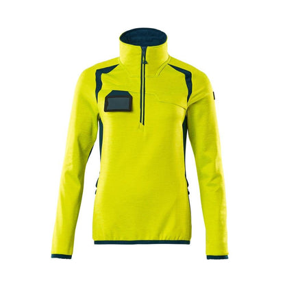 Fleecepullover mit kurzem Zipper, Damen Microfleecejacke