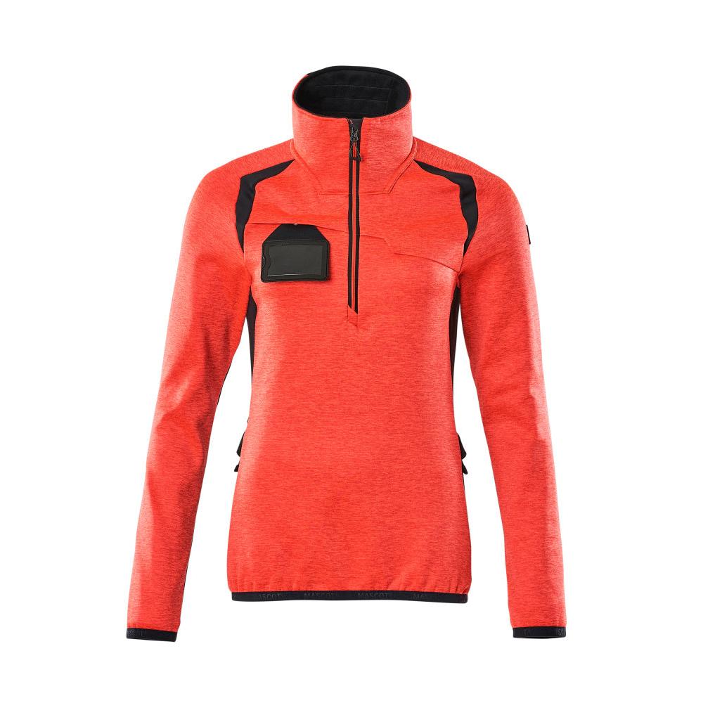 Fleecepullover mit kurzem Zipper, Damen Microfleecejacke