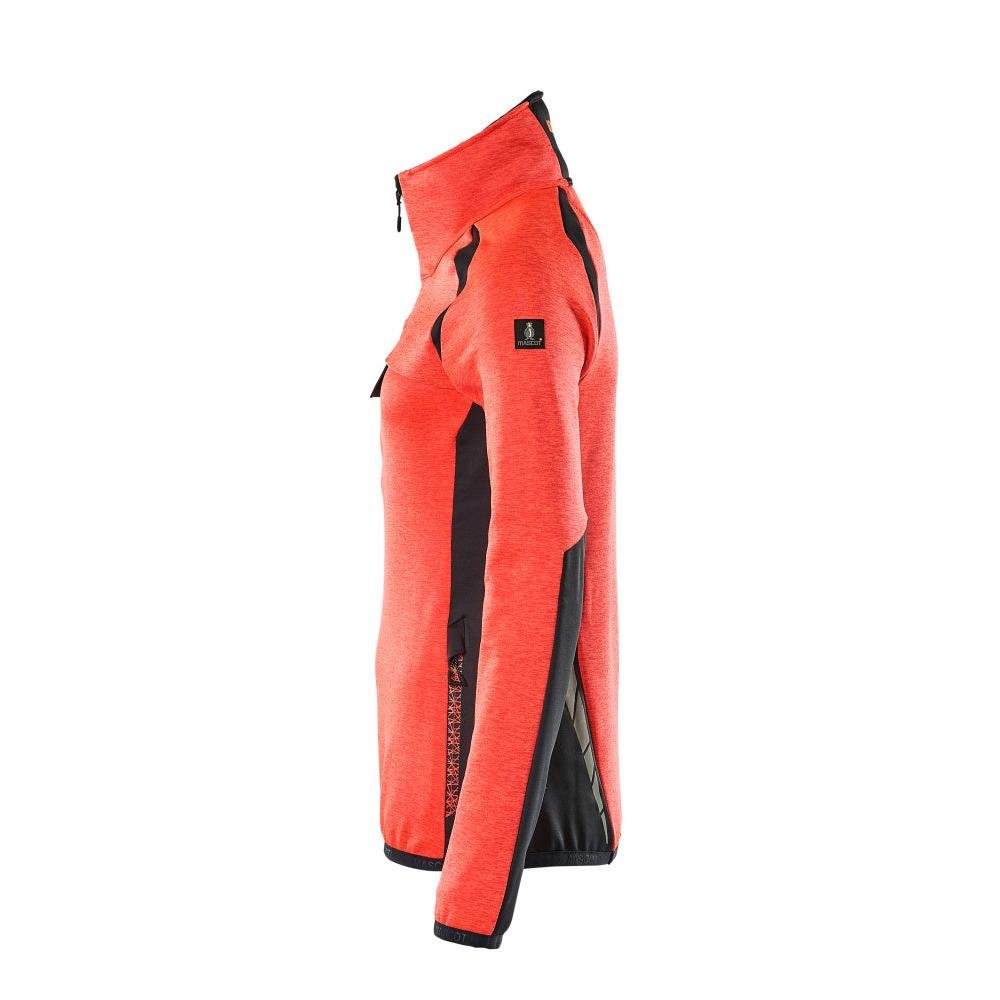 Fleecepullover mit kurzem Zipper, Damen Microfleecejacke