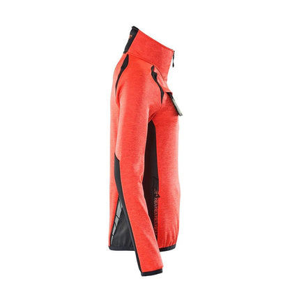 Fleecepullover mit kurzem Zipper, Damen Microfleecejacke