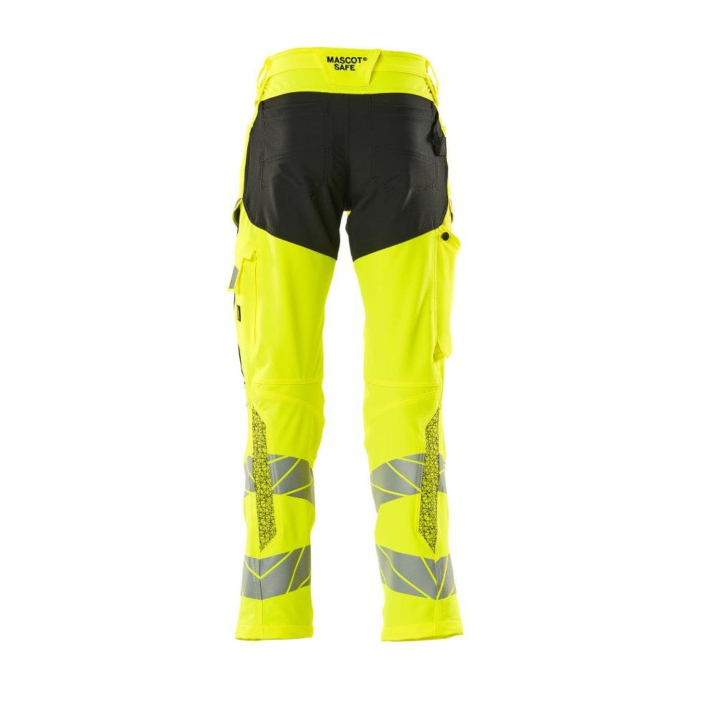 Pantalon avec poches genoux, pantalon ULTIMATE STRETCH, jaune/noir haute visibilité