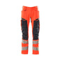 Hose mit Knietaschen, Stretch-Einsätze Hose, Hi-vis rot/schwarzblau