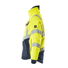 Winterjacke mit Steppfutter Pilotjacke Multisafe, hi-vis gelb/schwarzblau